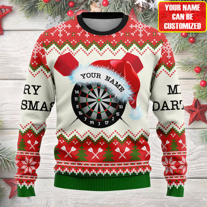 Personalized Name Merry Dartsmas Ugly Knit Sweater , Wool Sweater , Xmas Ugly sweatshirt , Unisex ugly sweater Q061010