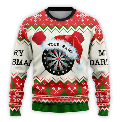 Personalized Name Merry Dartsmas Ugly Knit Sweater , Wool Sweater , Xmas Ugly sweatshirt , Unisex ugly sweater Q061010