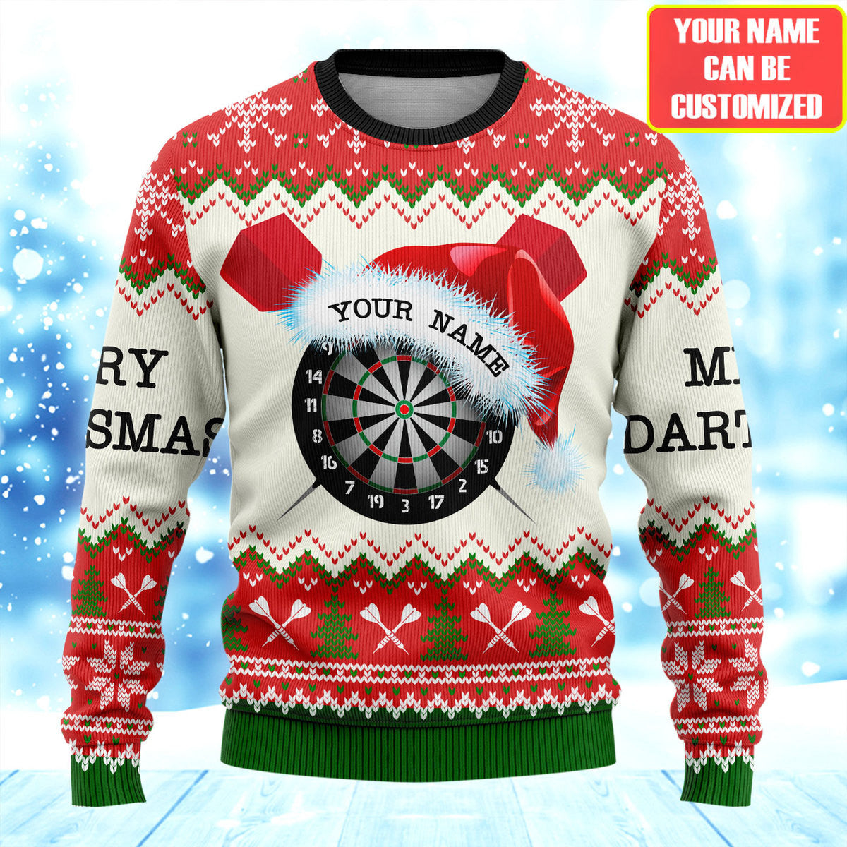 Personalized Name Merry Dartsmas Ugly Knit Sweater , Wool Sweater , Xmas Ugly sweatshirt , Unisex ugly sweater Q061010