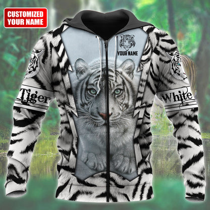 Personalized Name White Tiger Q7 All Over Printed Unisex Shirt