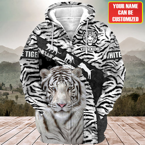 Personalized Name White Tiger Q8 All Over Printed Unisex Shirt