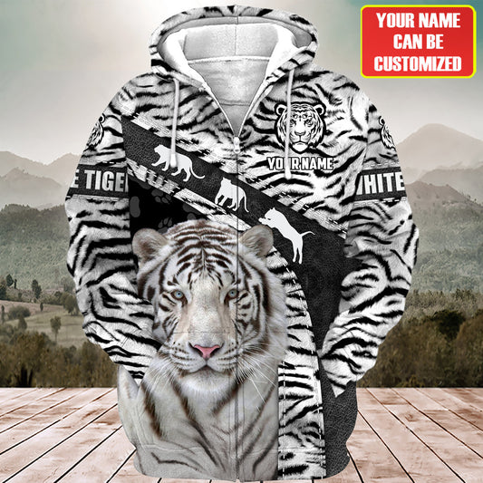 Personalized Name White Tiger Q8 All Over Printed Unisex Shirt