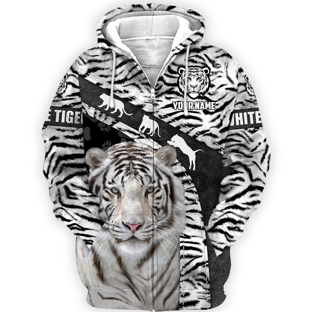 Personalized Name White Tiger Q8 All Over Printed Unisex Shirt