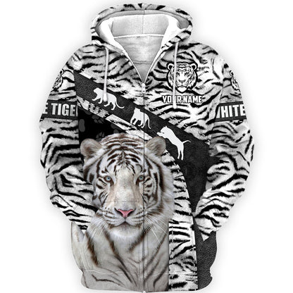 Personalized Name White Tiger Q8 All Over Printed Unisex Shirt