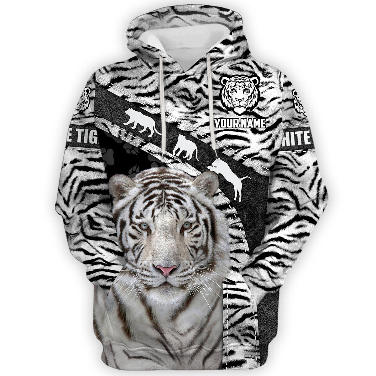 Personalized Name White Tiger Q8 All Over Printed Unisex Shirt
