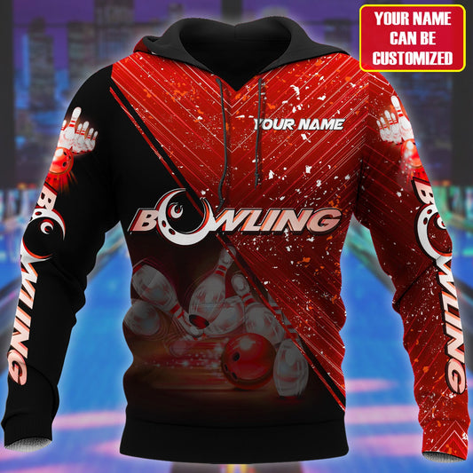 Personalized Name Red Bowling Q85 All Over Printed Unisex Shirt