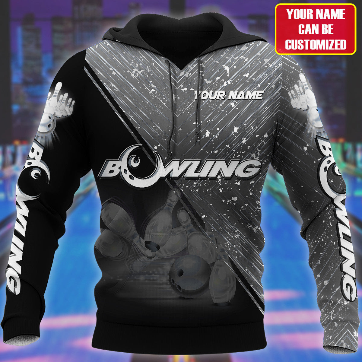 Personalized Name Black Bowling Q85 All Over Printed Unisex Shirt