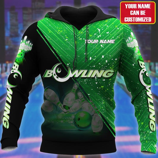Personalized Name Green Bowling Q85 All Over Printed Unisex Shirt