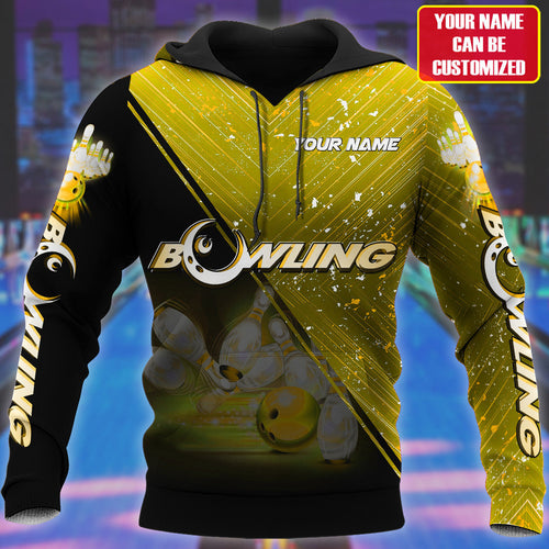 Personalized Name Yellow Bowling Q85 All Over Printed Unisex Shirt