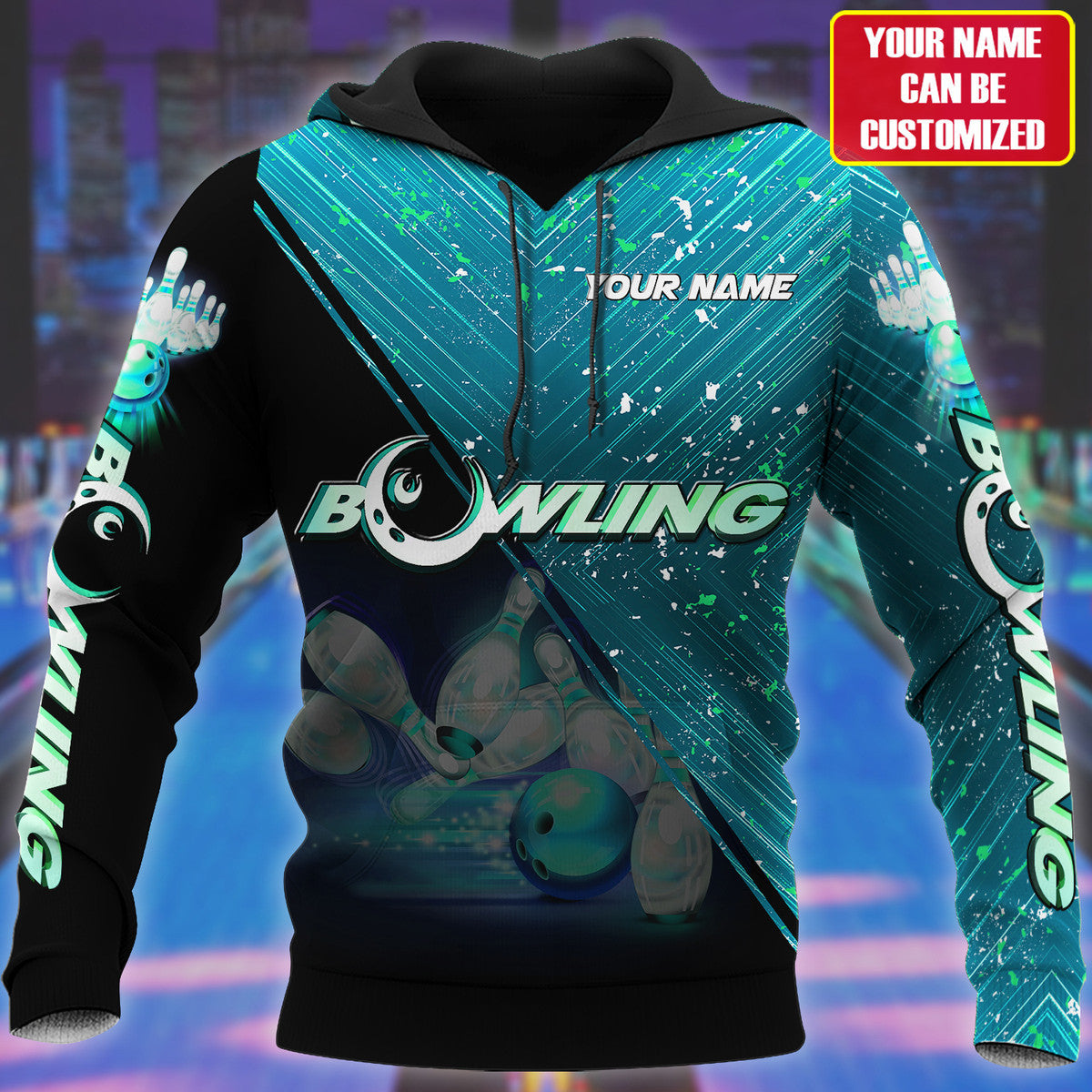 Personalized Name Teal Bowling Q85 All Over Printed Unisex Shirt