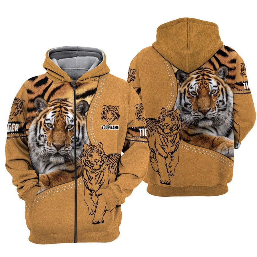 Personalized Name Tiger 3Q All Over Printed Unisex Shirt