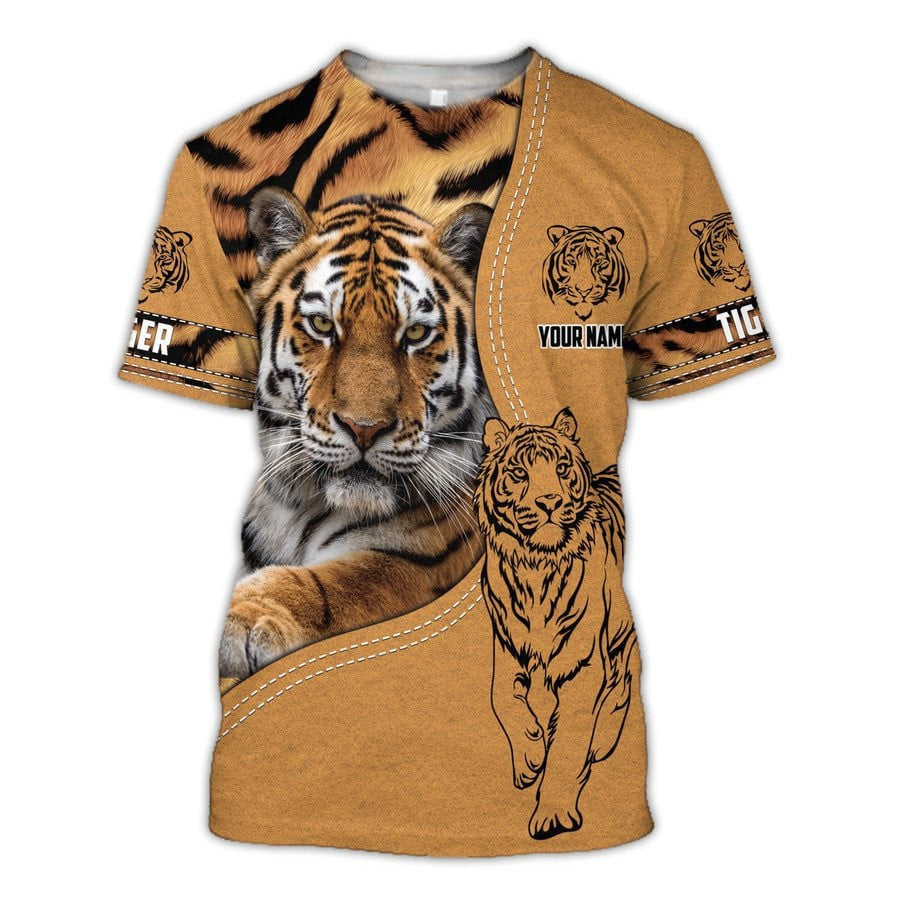 Personalized Name Tiger 3Q All Over Printed Unisex Shirt