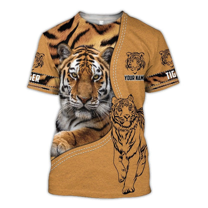 Personalized Name Tiger 3Q All Over Printed Unisex Shirt