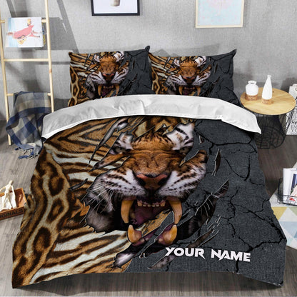 Personalized Name Tiger Warrior All Over Printed Bedding Set