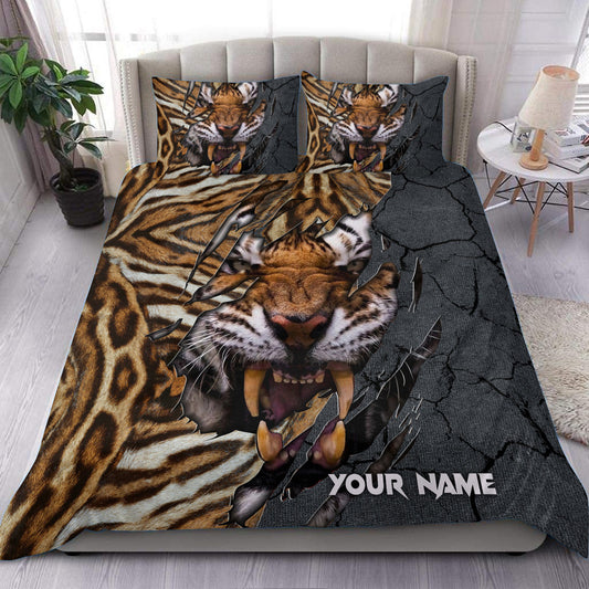 Personalized Name Tiger Warrior All Over Printed Bedding Set