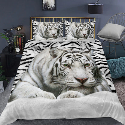 Cool White Tiger Snow All Over Printed Bedding Set Q161205