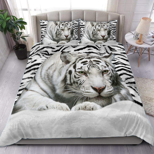Cool White Tiger Snow All Over Printed Bedding Set Q161205