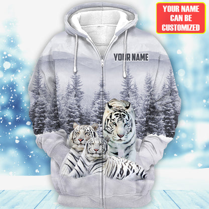 Personalized Name White Tiger Snow All Over Printed Unisex Shirt Q271207