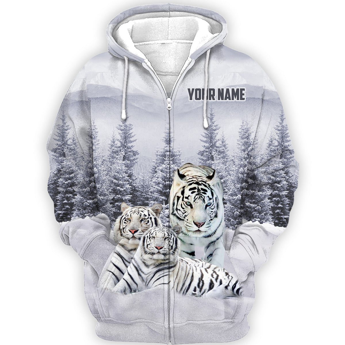 Personalized Name White Tiger Snow All Over Printed Unisex Shirt Q271207