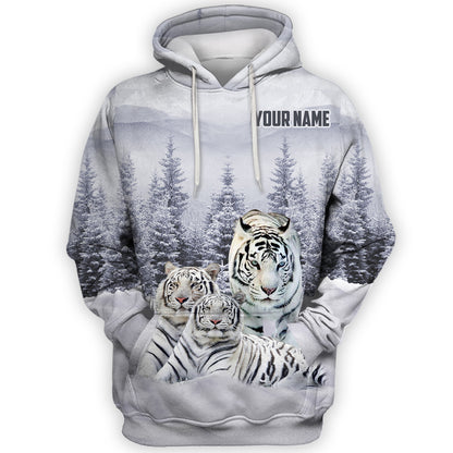 Personalized Name White Tiger Snow All Over Printed Unisex Shirt Q271207