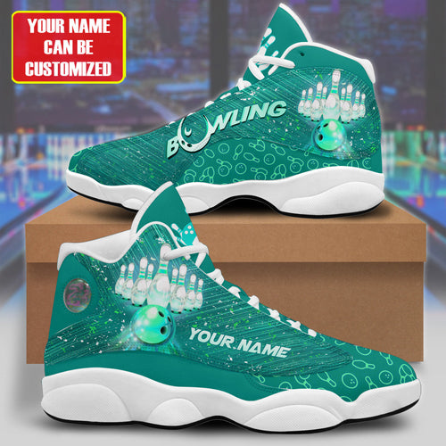 Personalized Bowling Teal Version AJD13 Custom Sneaker Q060102