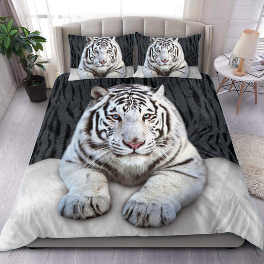 Cool White Tiger V4 All Over Printed Bedding Set Q300106