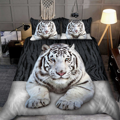 Cool White Tiger V4 All Over Printed Bedding Set Q300106