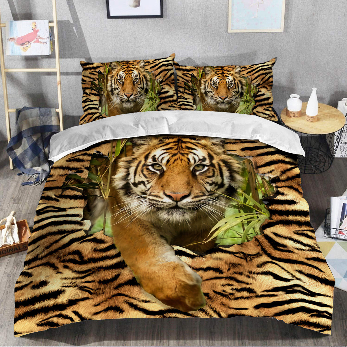Cool Tiger Forest All Over Printed Bedding Set Q080201