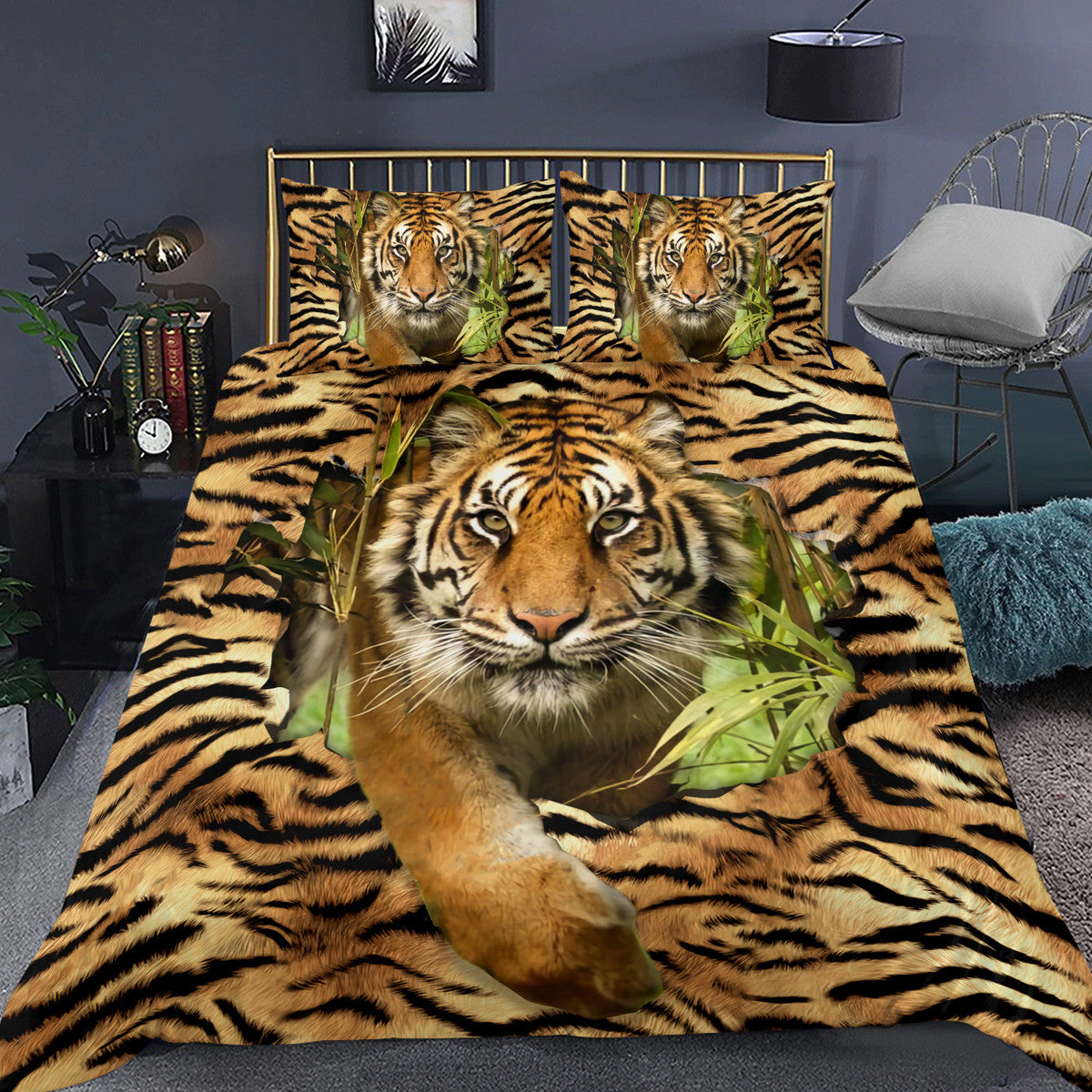 Cool Tiger Forest All Over Printed Bedding Set Q080201