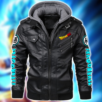 Personaziled GK No Mercy Zip Leather Jacket with Hood P150202