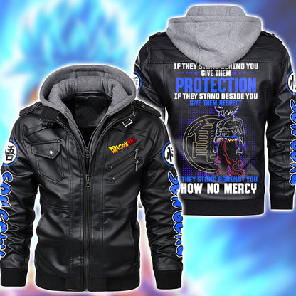 Personaziled GK No mercy Zip Leather Jacket with Hood P160201