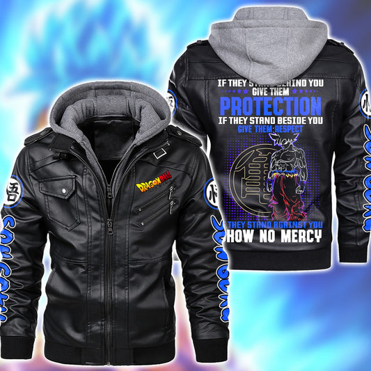 Personaziled GK No mercy Zip Leather Jacket with Hood P160201