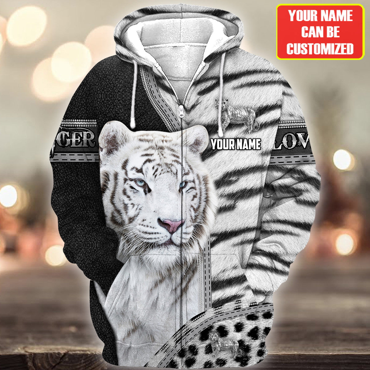 Personalized Name Love White Tiger All Over Printed Unisex Shirt Q030306