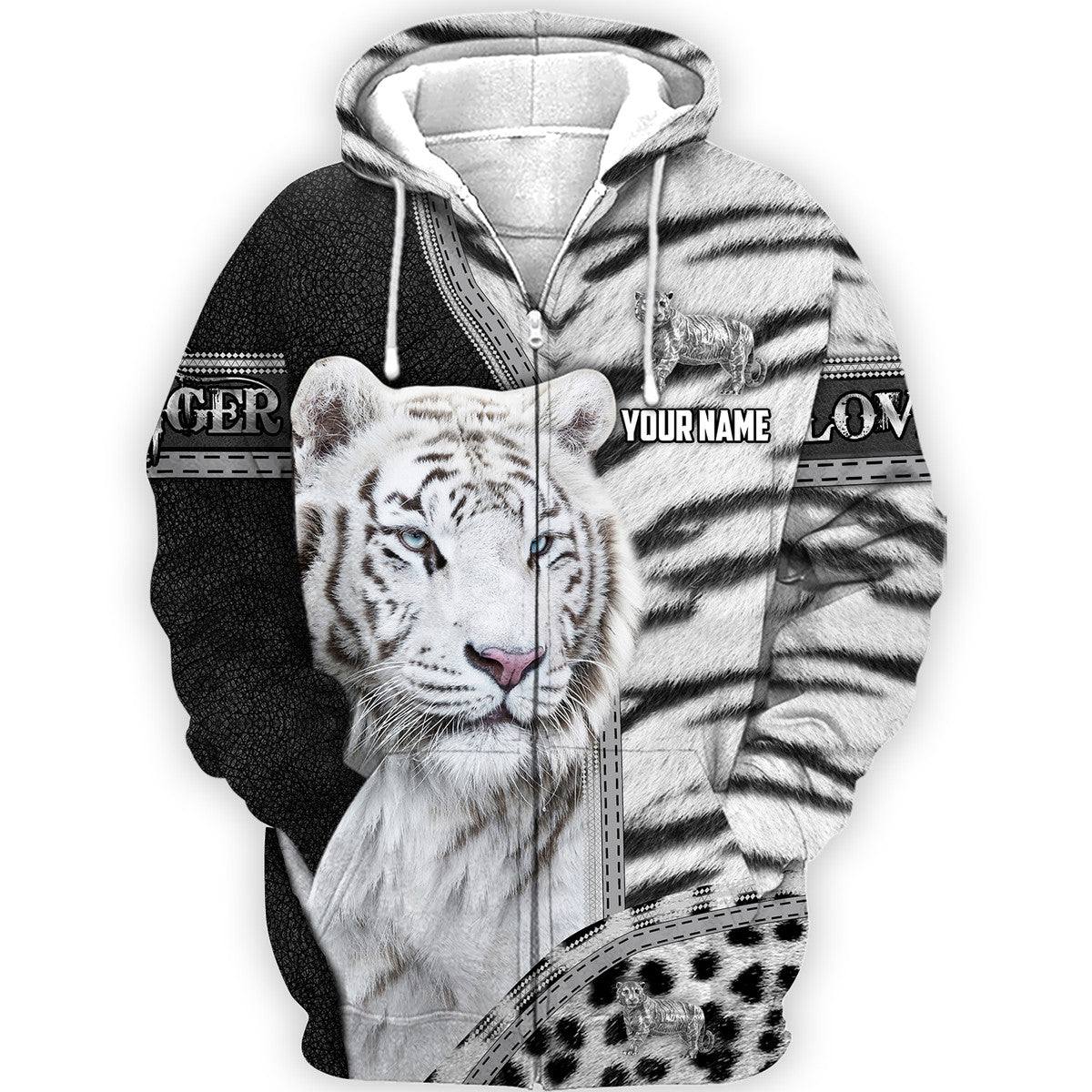 Personalized Name Love White Tiger All Over Printed Unisex Shirt Q030306