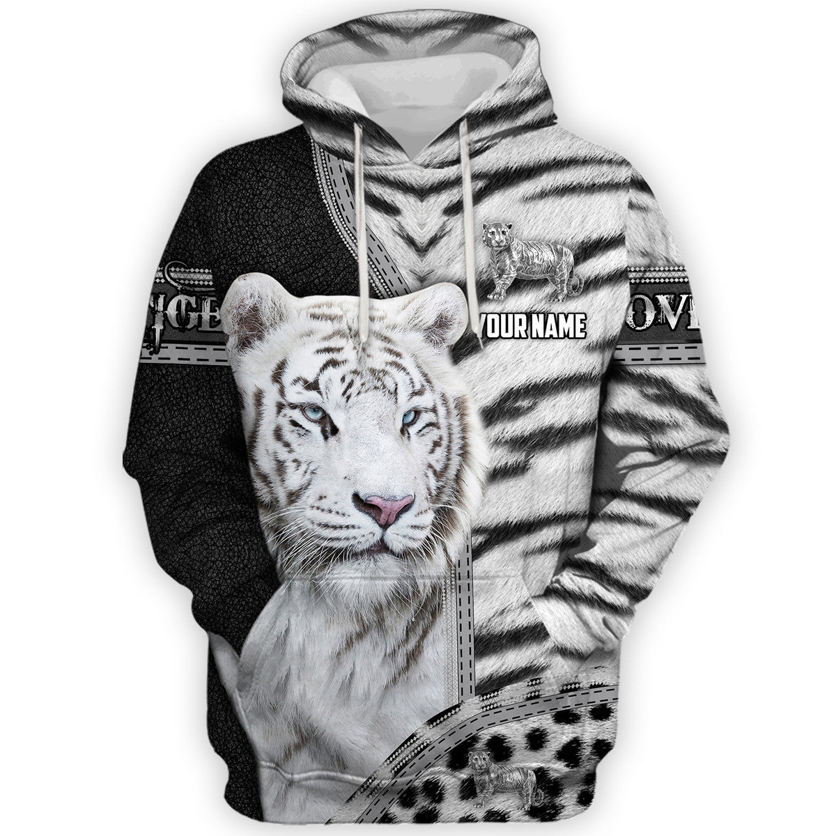 Personalized Name Love White Tiger All Over Printed Unisex Shirt Q030306