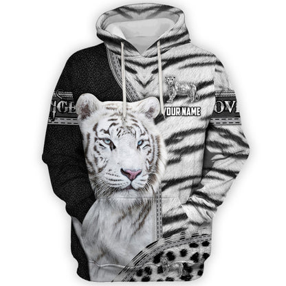 Personalized Name Love White Tiger All Over Printed Unisex Shirt Q030306