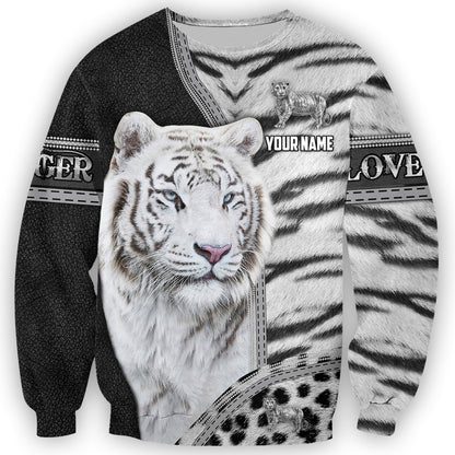 Personalized Name Love White Tiger All Over Printed Unisex Shirt Q030306