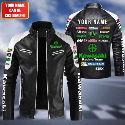 Personaziled Kw New Leather Biker Jacket P140302