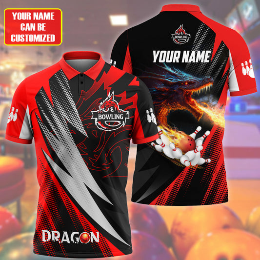 Personalized Name Red Dragon Bowling All Over Printed Unisex Shirt Q140302