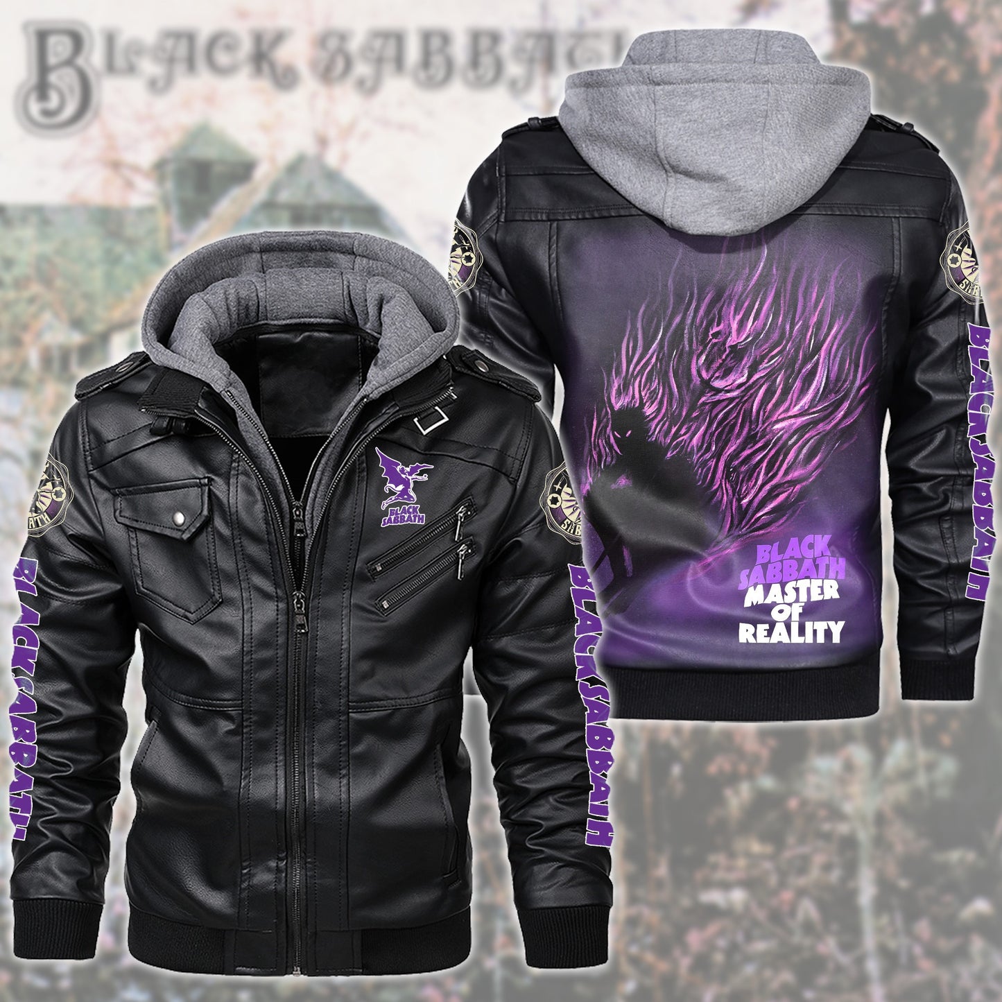 BS Master Of Reality Leather Jacket with Hood Black Q250805
