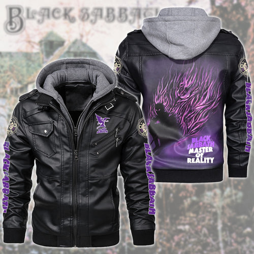 BS Master Of Reality Leather Jacket with Hood Black Q250805