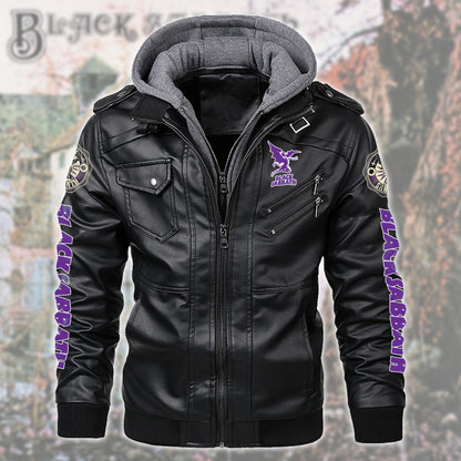 BS Master Of Reality Leather Jacket with Hood Black Q250805