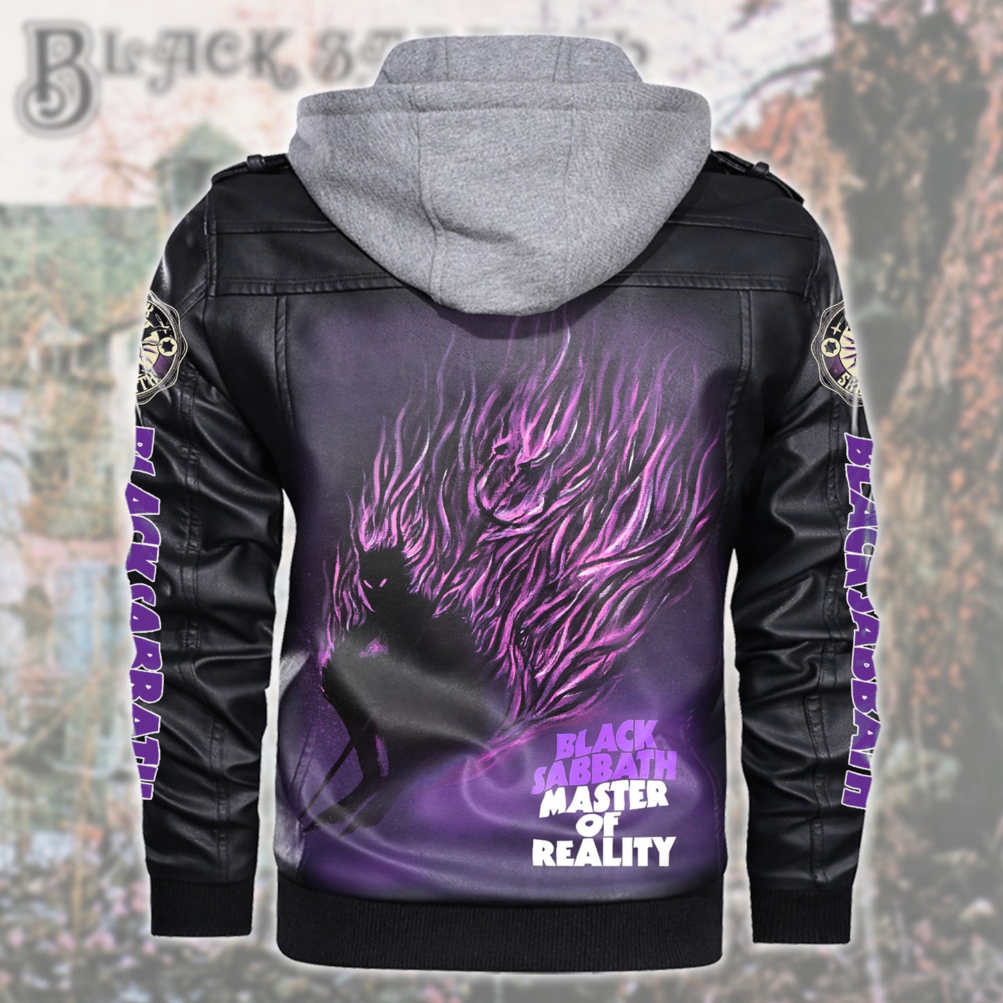 BS Master Of Reality Leather Jacket with Hood Black Q250805