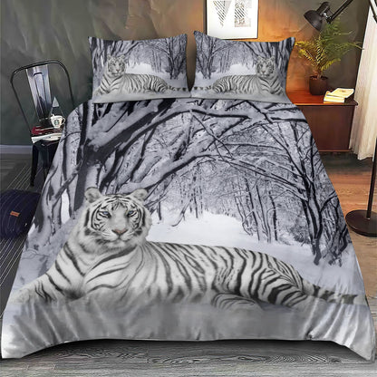 White Tiger Winter S1 All Over Printed Bedding Set S050907