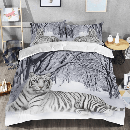 White Tiger Winter S1 All Over Printed Bedding Set S050907