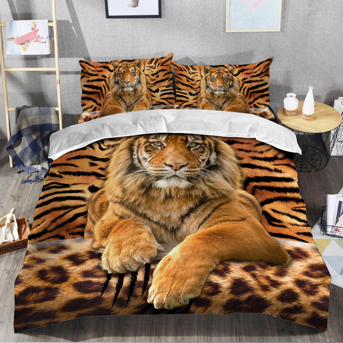 Cool Tiger Scratch All Over Printed Bedding Set Q130902