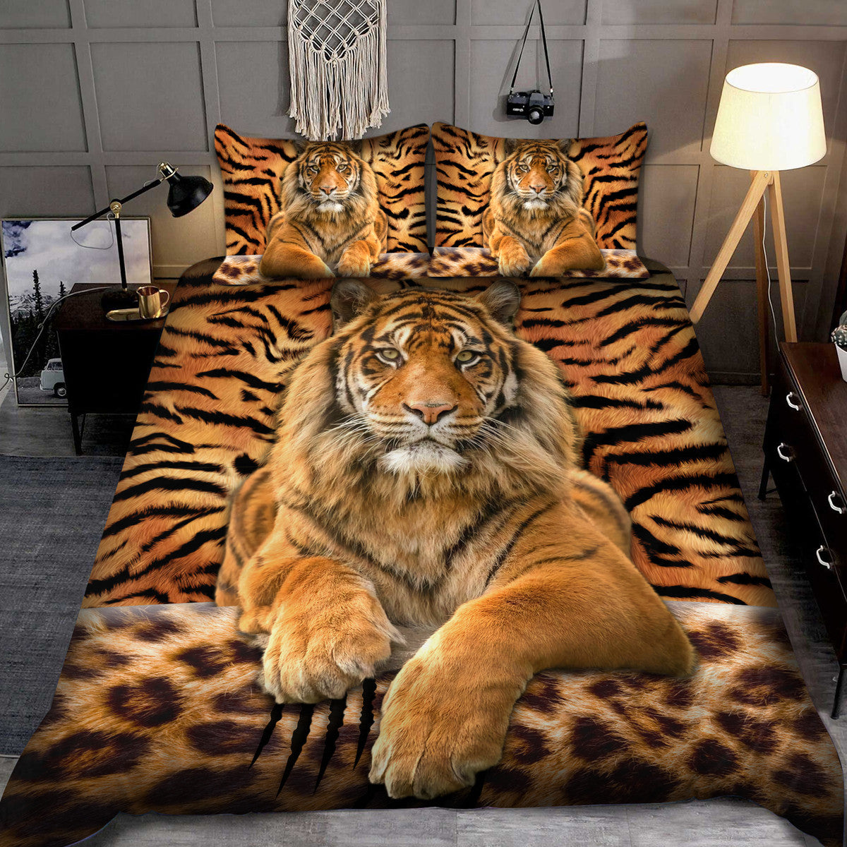 Cool Tiger Scratch All Over Printed Bedding Set Q130902