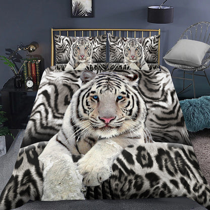 Cool White Tiger Q4 All Over Printed Bedding Set Q190909
