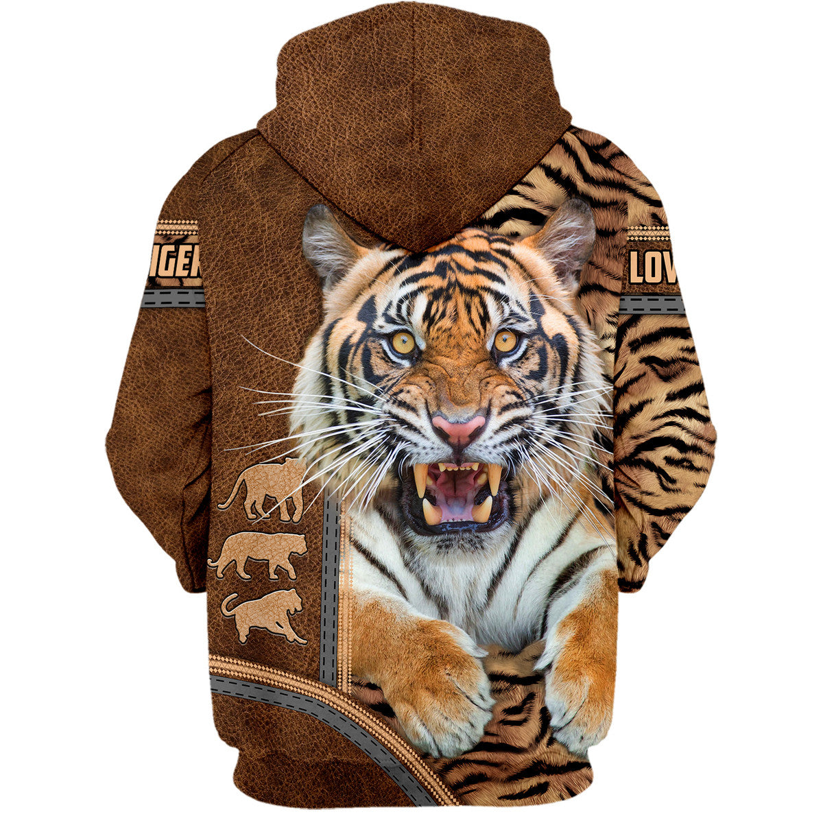 Personalized Name Cool Tiger Leather All Over Printed Unisex Shirt Q250903