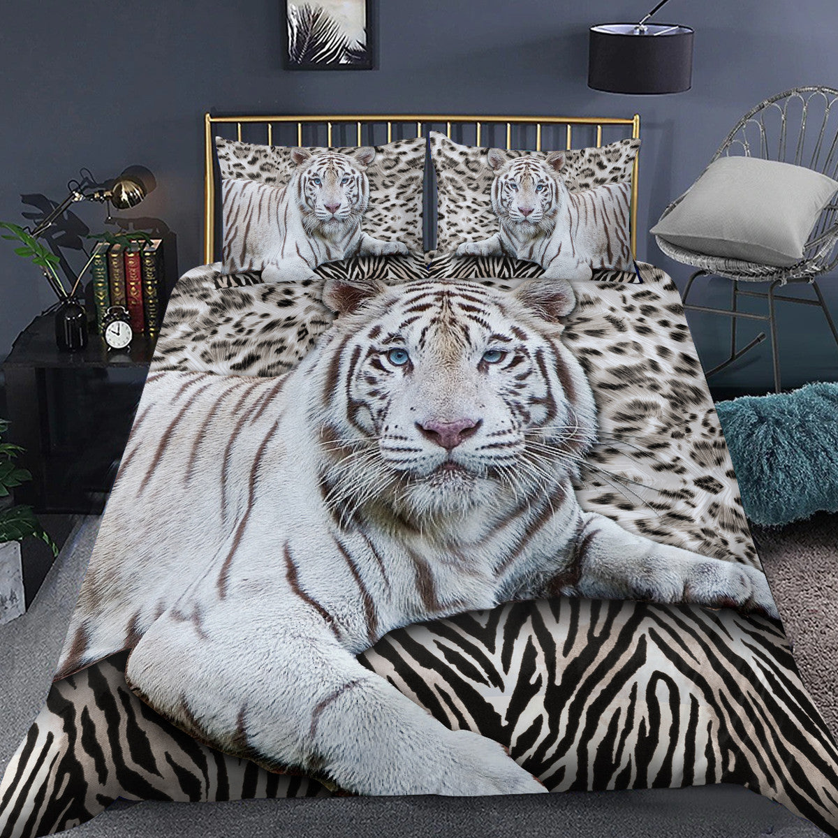White Tiger S2 All Over Printed Bedding Set S260904